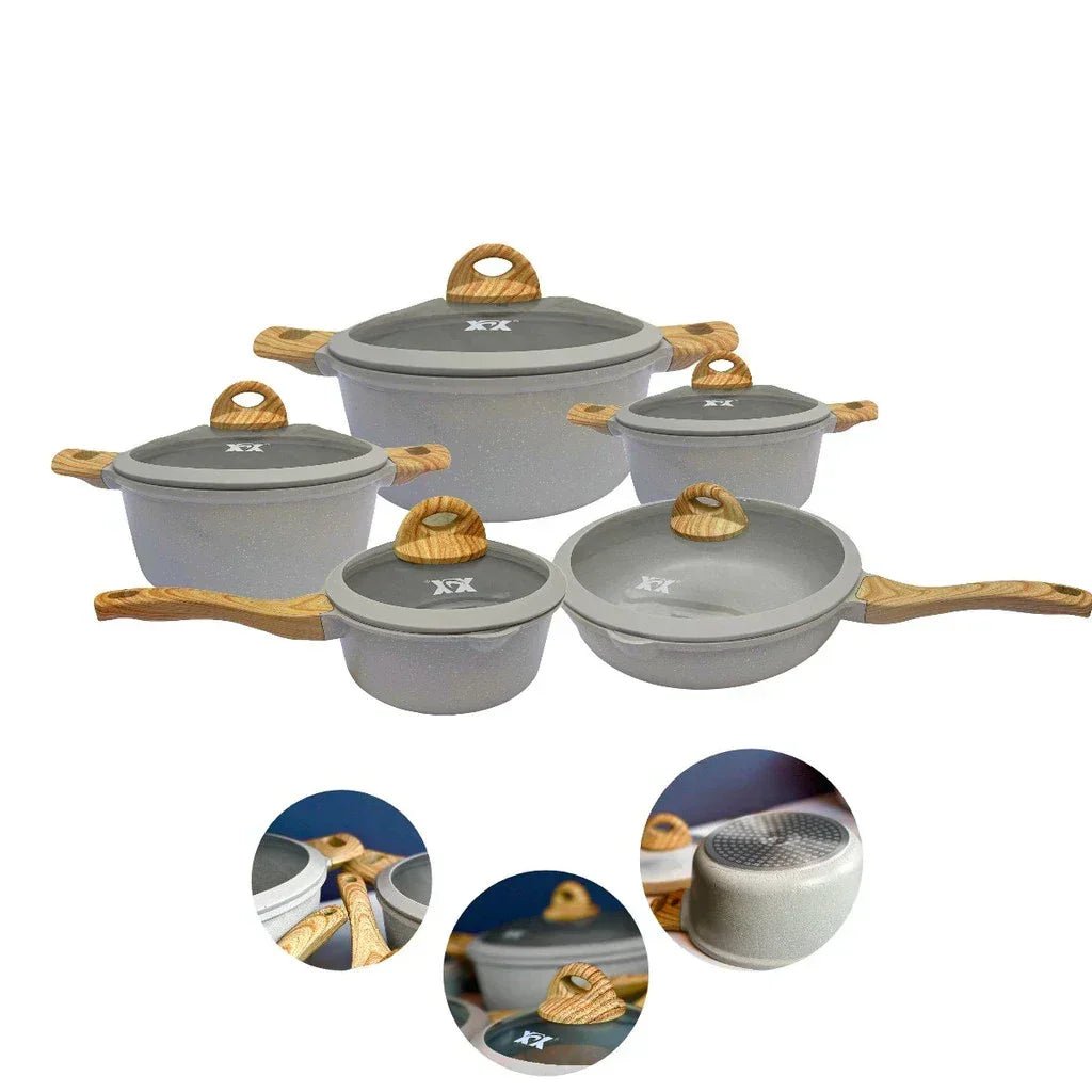 5 - Piece Granite Cookware Set - CaselyShop